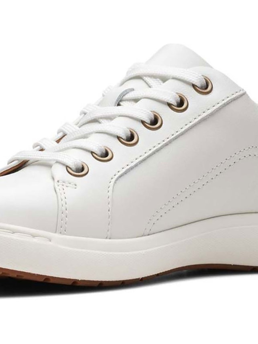 Clark’s Collection White Leather Nalle Lace Sports Inspired Sneakers 7.5 Lk New - Picture 3 of 11